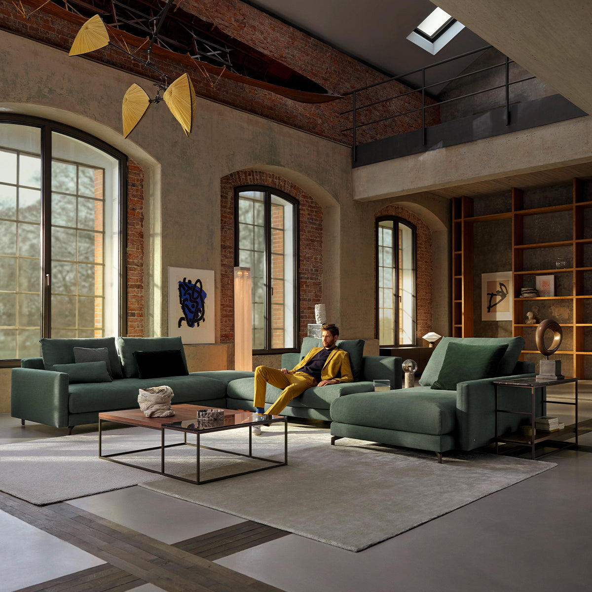 Rolf Benz Nuvola sectional fabric sofa contemporary living room