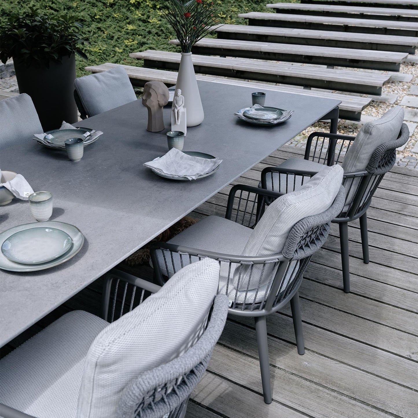 Rolf Benz suno Outdoor table and yoko dining chair modern