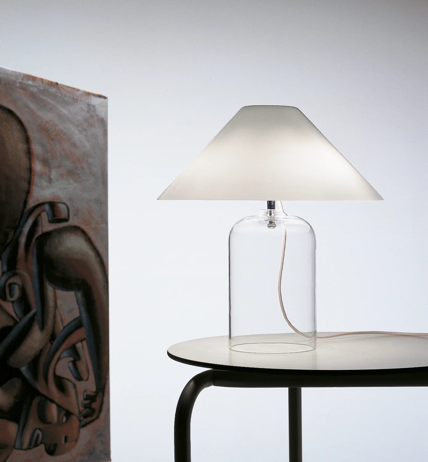 Vistosi Alega Table Lamp Murano Glass white transparent glass