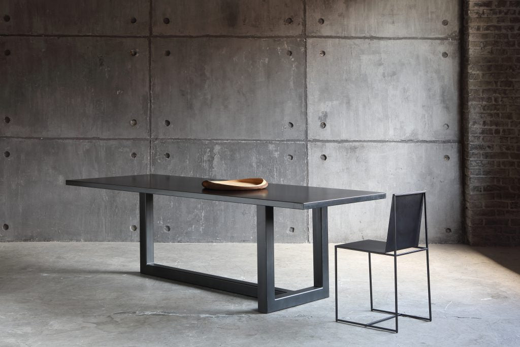 Zeus Augustin Dining Table Black Steel Metal Minimal