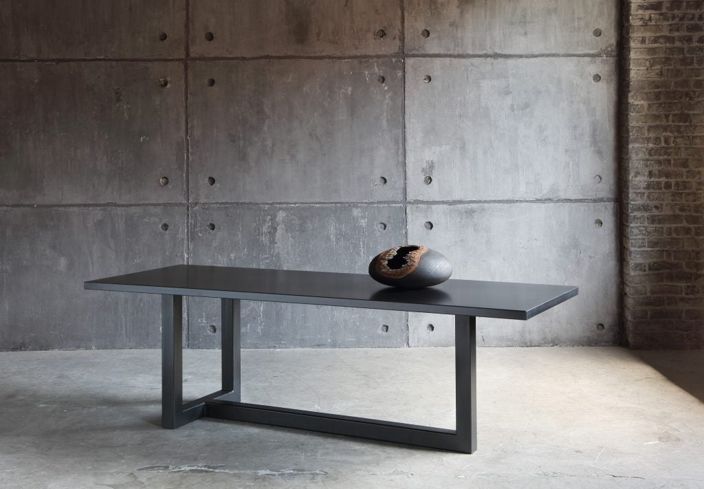 Zeus Augustin Dining Table Black Steel Metal Minimal