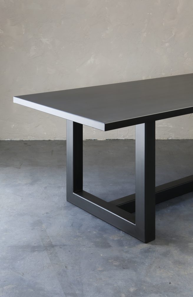 Zeus Augustin Dining Table Black Steel Metal Italy