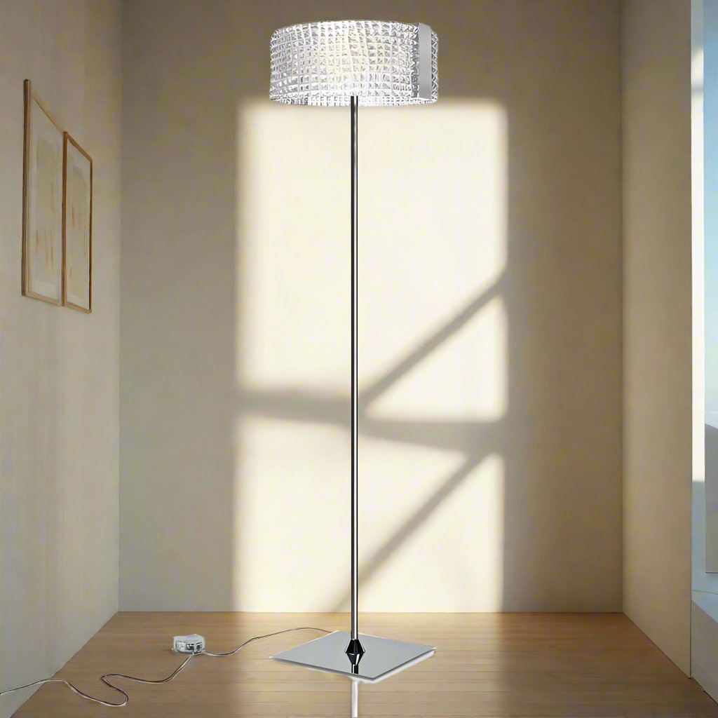 Mazzega Crocodile Floor Lamp with Murano Glass Shade in room made in italy
