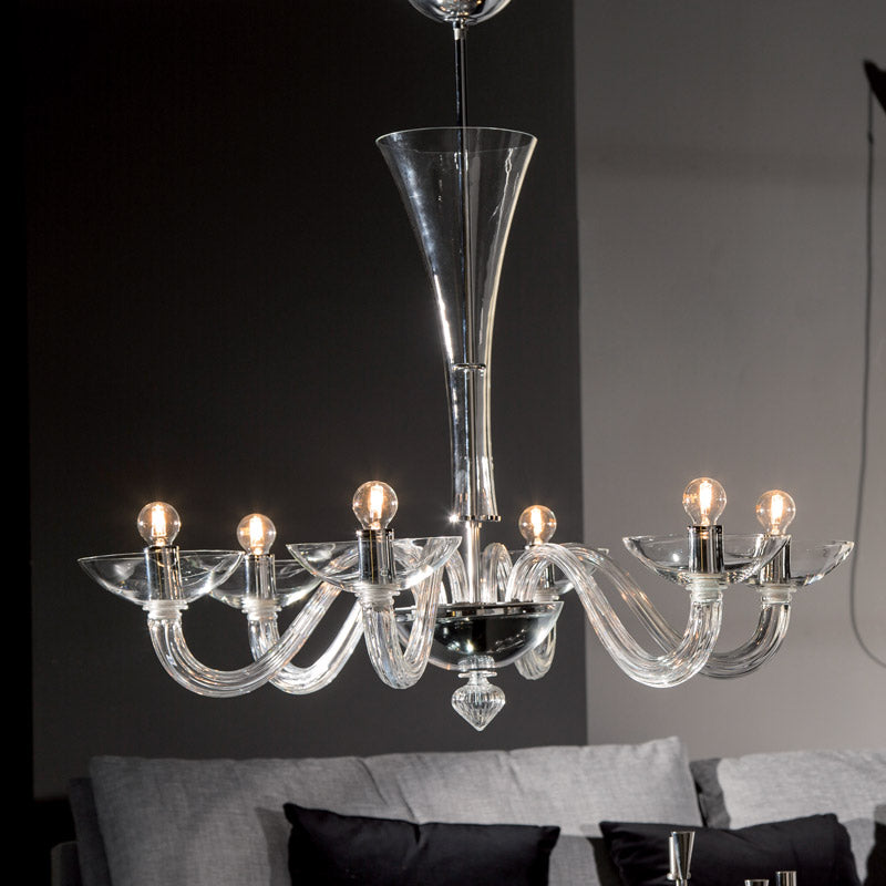 Mazzega1946 Mazzega Gaulo Pendant Chandelier in hand made Murano glass Hand Made in Italy