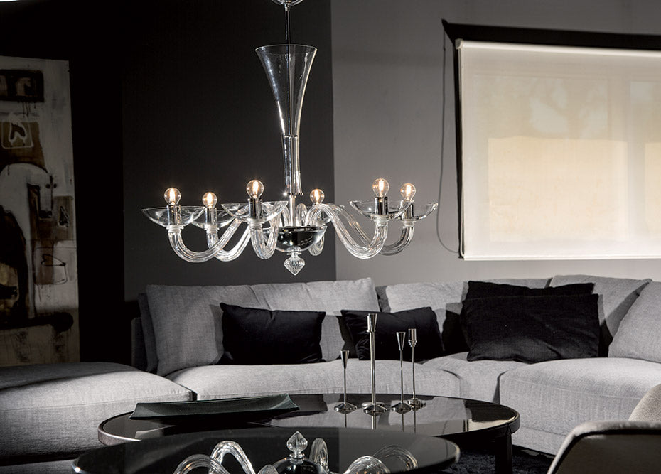 Mazzega1946 Mazzega Gaulo Pendant Chandelier in hand made Murano glass