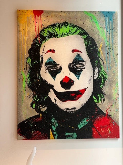 Michel Friess Joker painting pop art  acrylics on canvas fine art original painting