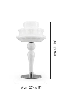 Vistosi Novecento Table Lamp white glass
