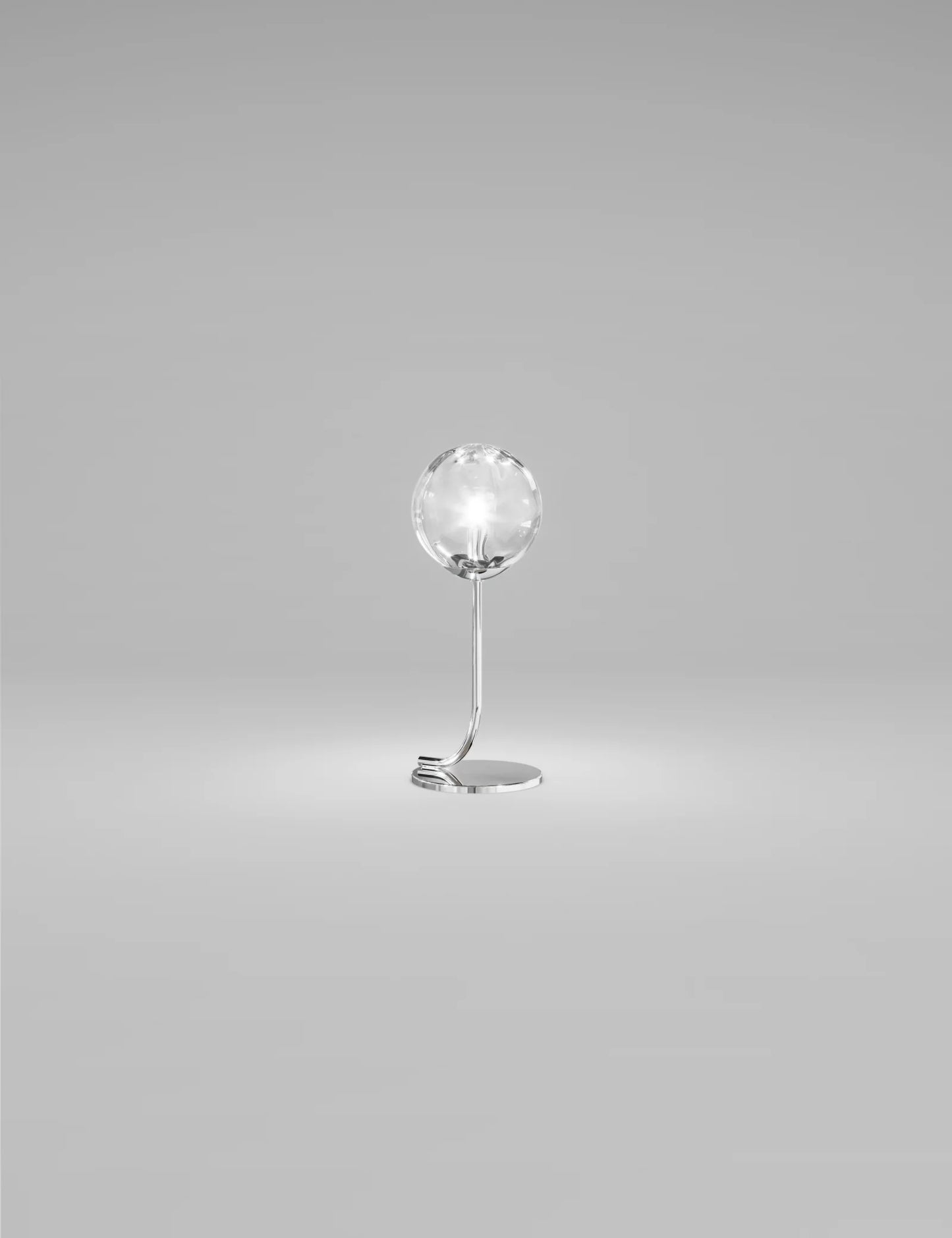 Vistosi Puppet Table Lamp Murano glass clear and chrome