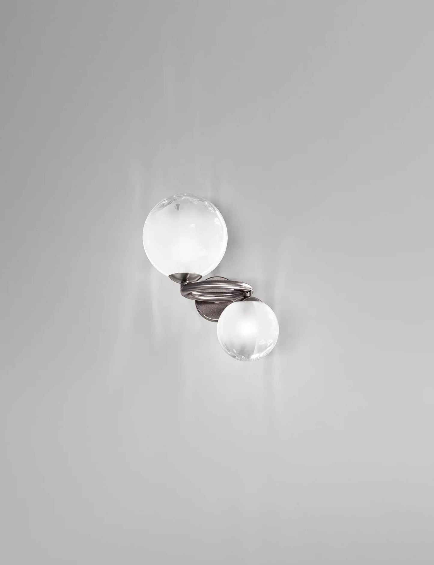 Vistosi Puppet Ring Wall Sconce Lamp white glass and black nickel