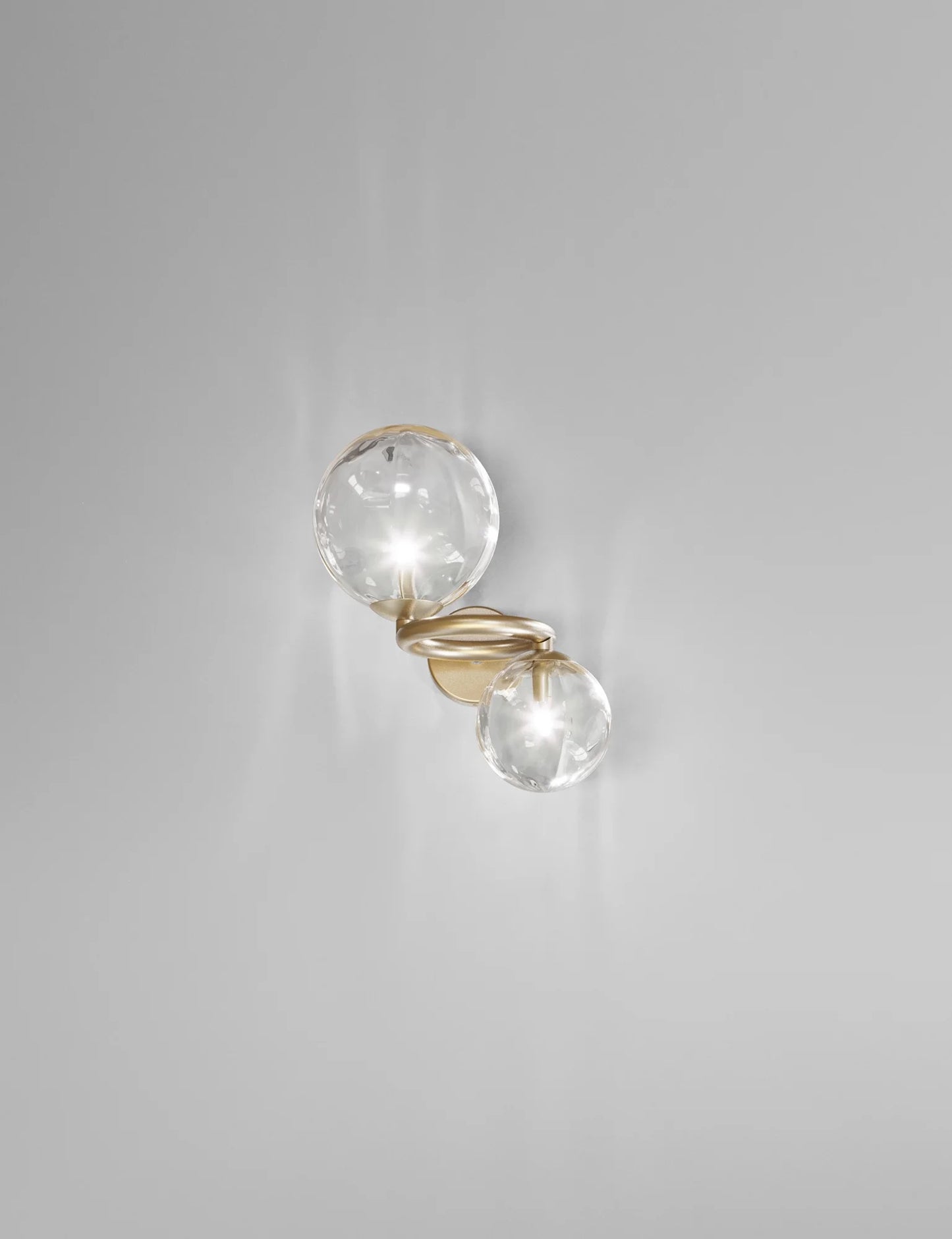 Vistosi Puppet Ring Wall Sconce Lamp clear glass and gold metal