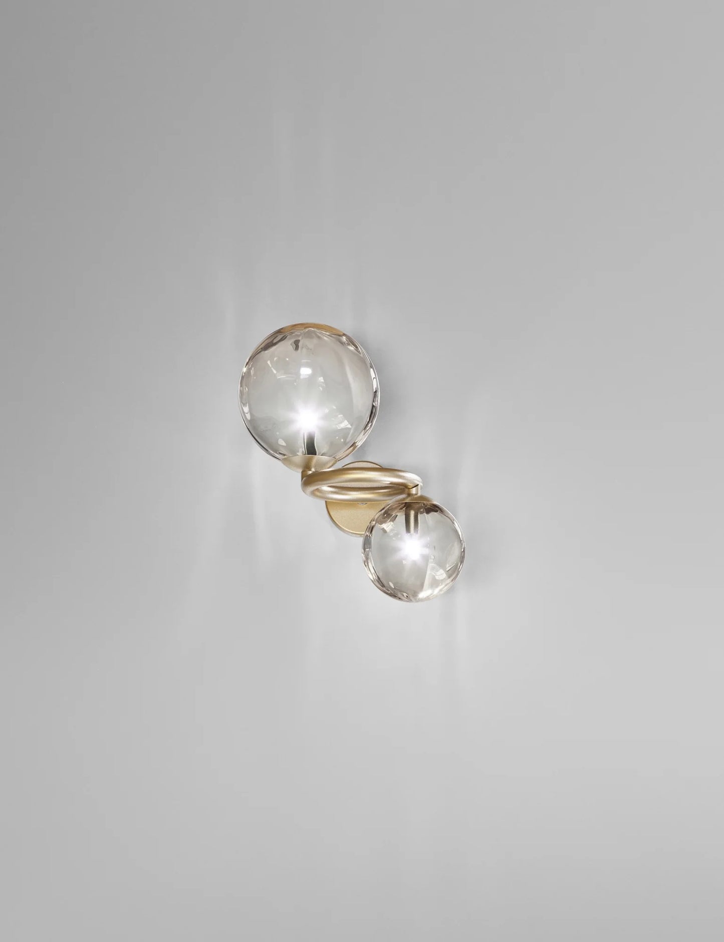 Vistosi Puppet Ring Wall Sconce Lamp smoked glass and gold metal base