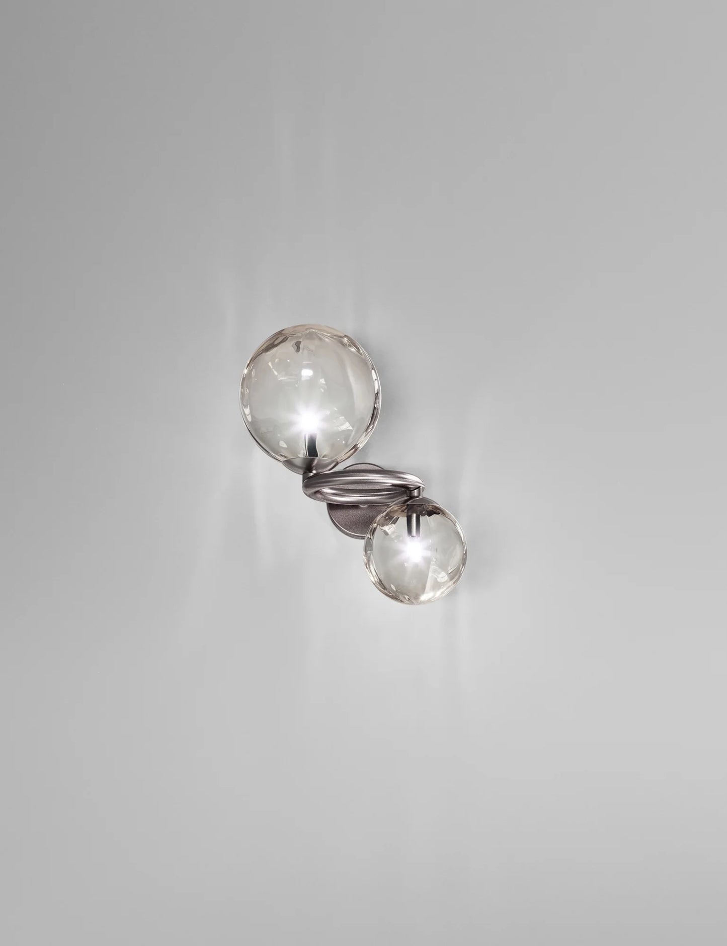 Vistosi Puppet Ring Wall Sconce Lamp smoked glass black nickel base