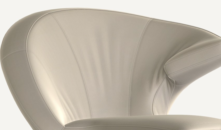 Leolux Parabolica Swivel Lounge chair armchair in leather closeup