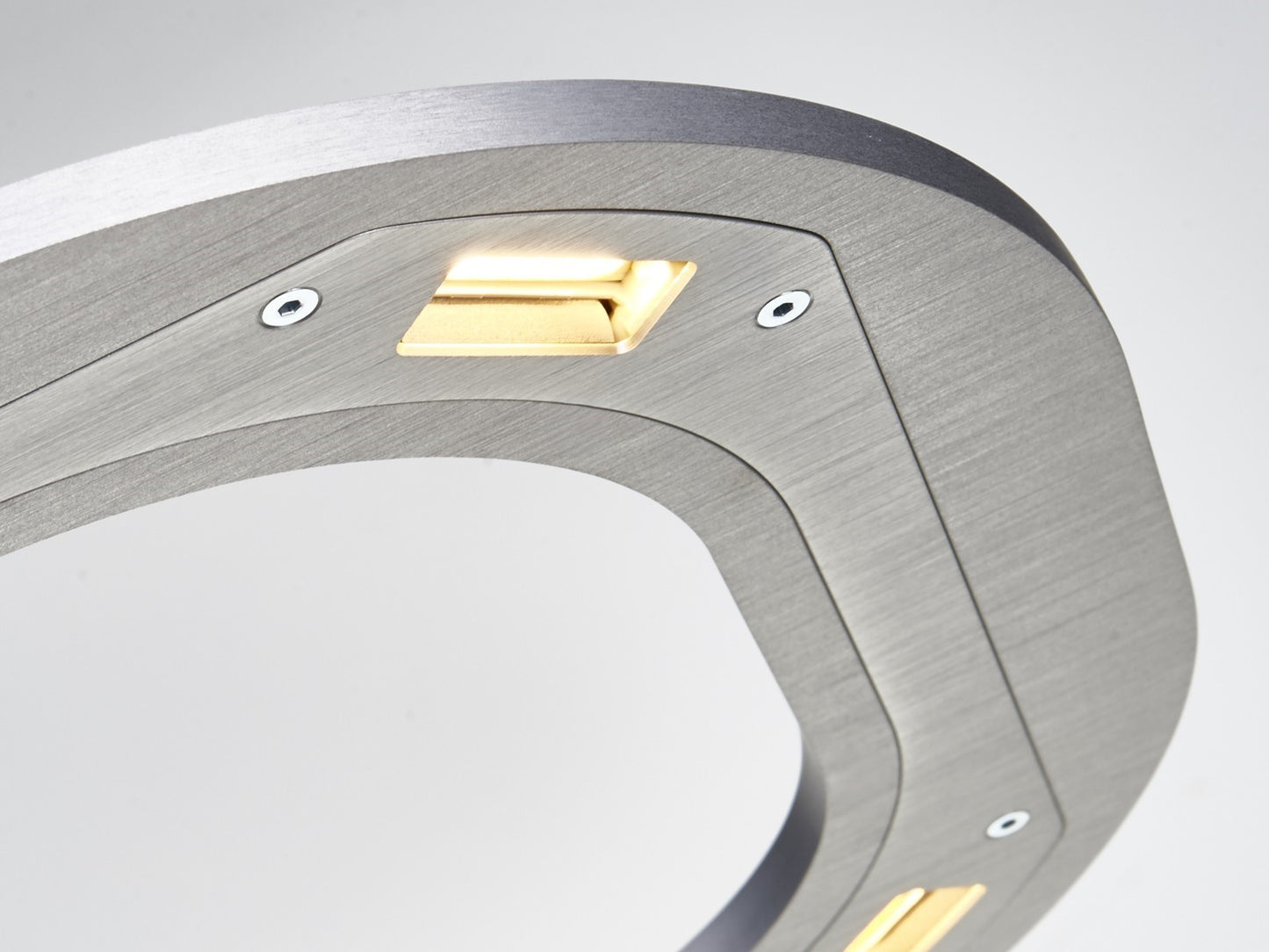 Byok Piani Lungo LED Ceiling Pendent fixture close-up in Matt brushed Finish Made in Germany