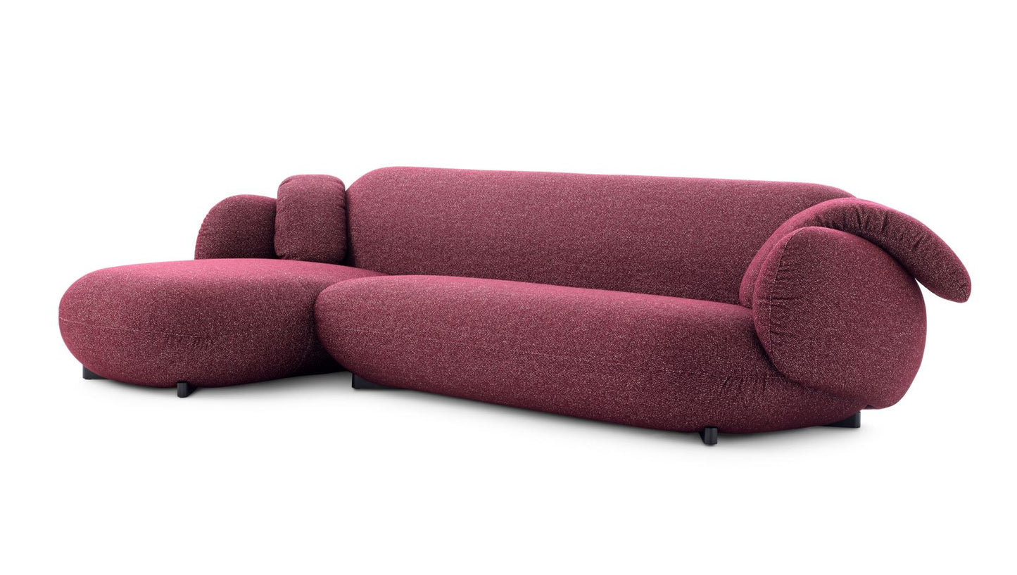 Maroon sectional sofa from Leolux, Netherlands