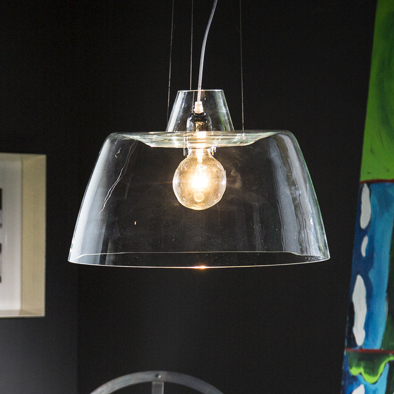 Squeezer Pendant Lamp - Hanging Lamp - Ceiling Pendant Lamp in Clear Murano Glass shade - Made in Italy