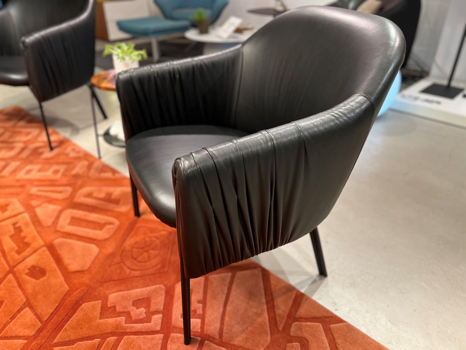 Celine Cocktail Chair by Freifrau in black leather