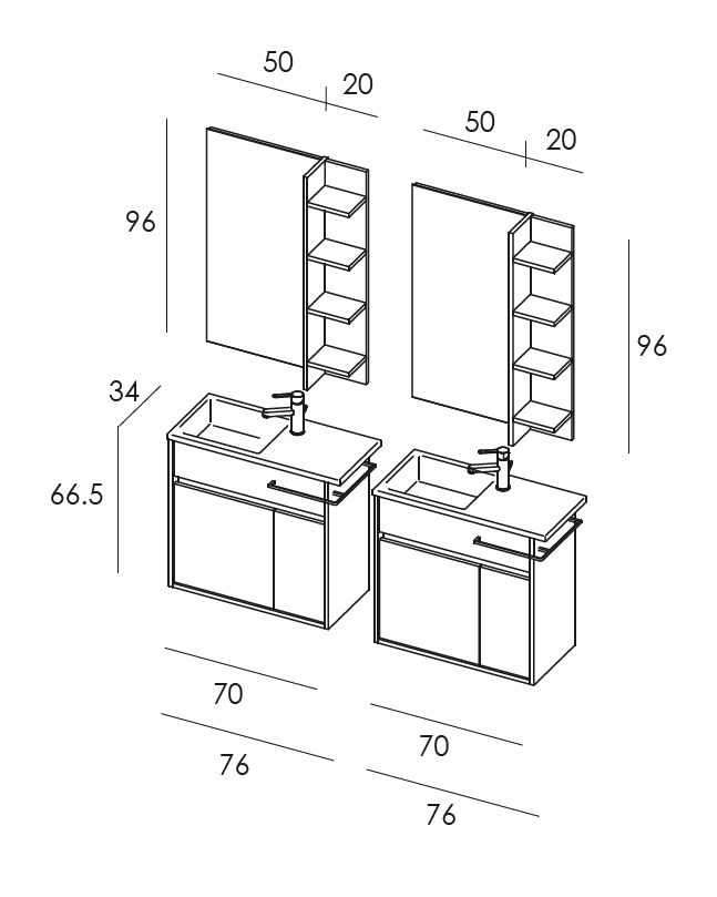 Mastella Duetto 12 Bathroom Vanity