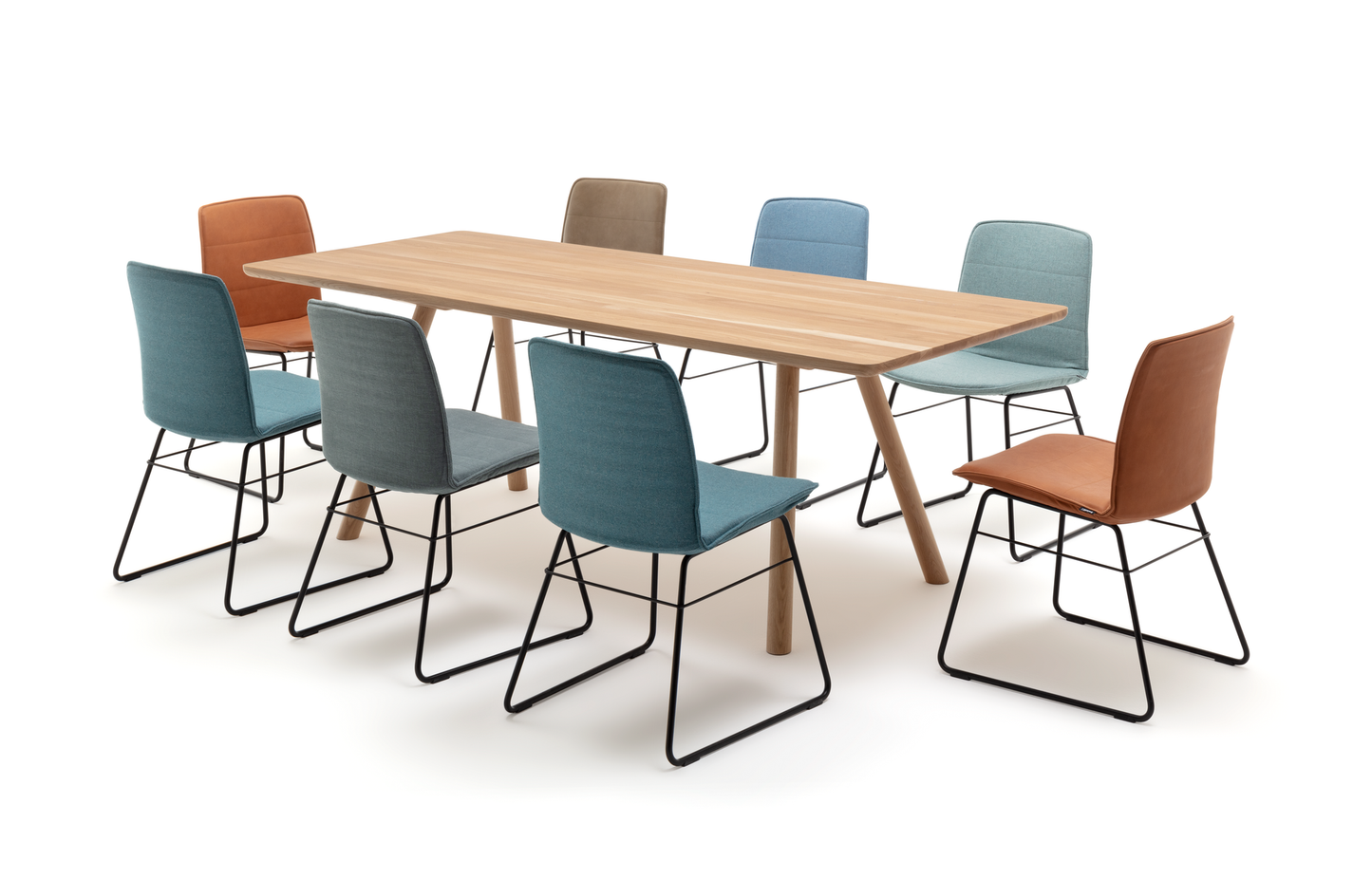 Freistil by Rolf Benz 120 Dining Table with Solid Oak Table Top