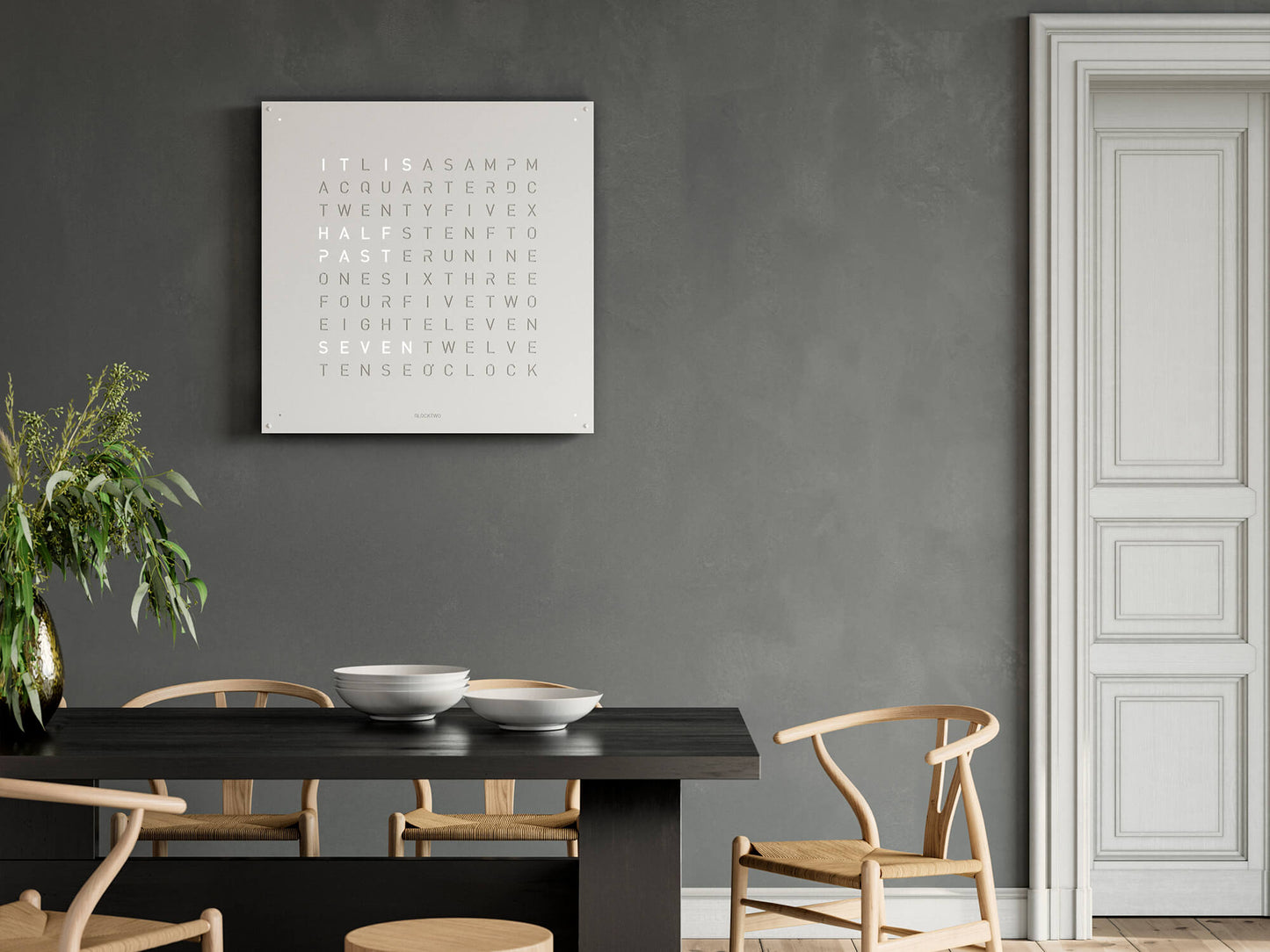 Qlocktwo large 90 x 90 cm wall clock made in Germany