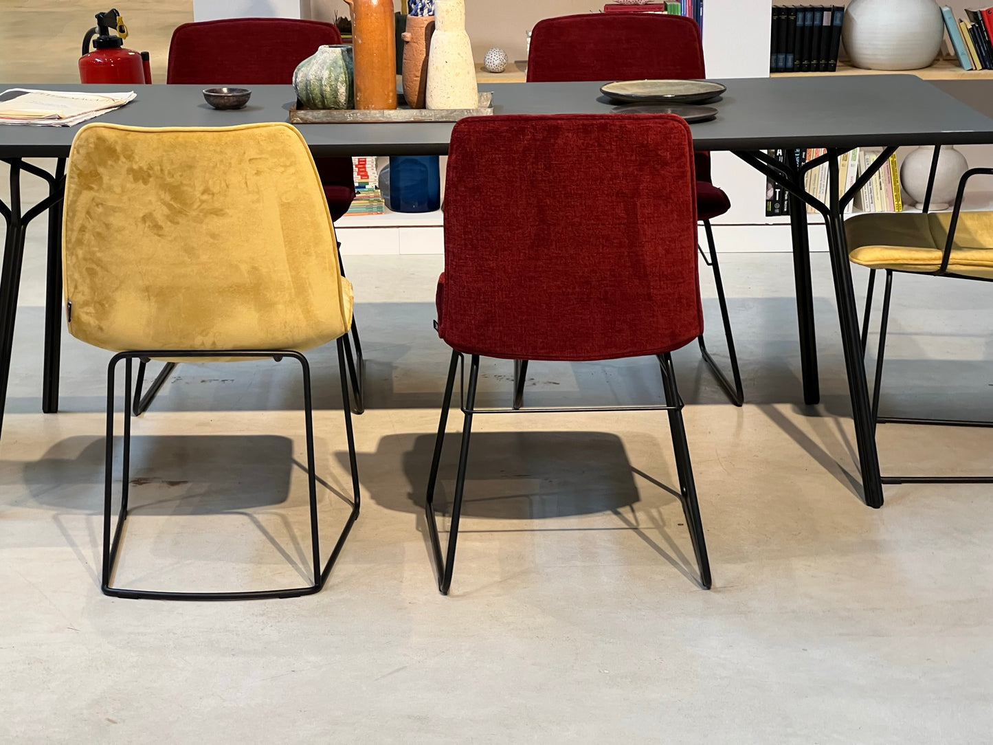 Freistil 120 Dining Table with Fenix Table Top and Steel Pipe Frame