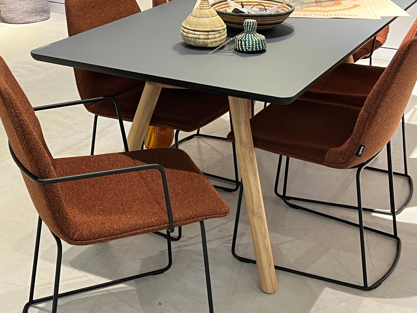 Freistil 120 Dining Table with Fenix Table Top and Oak Legs