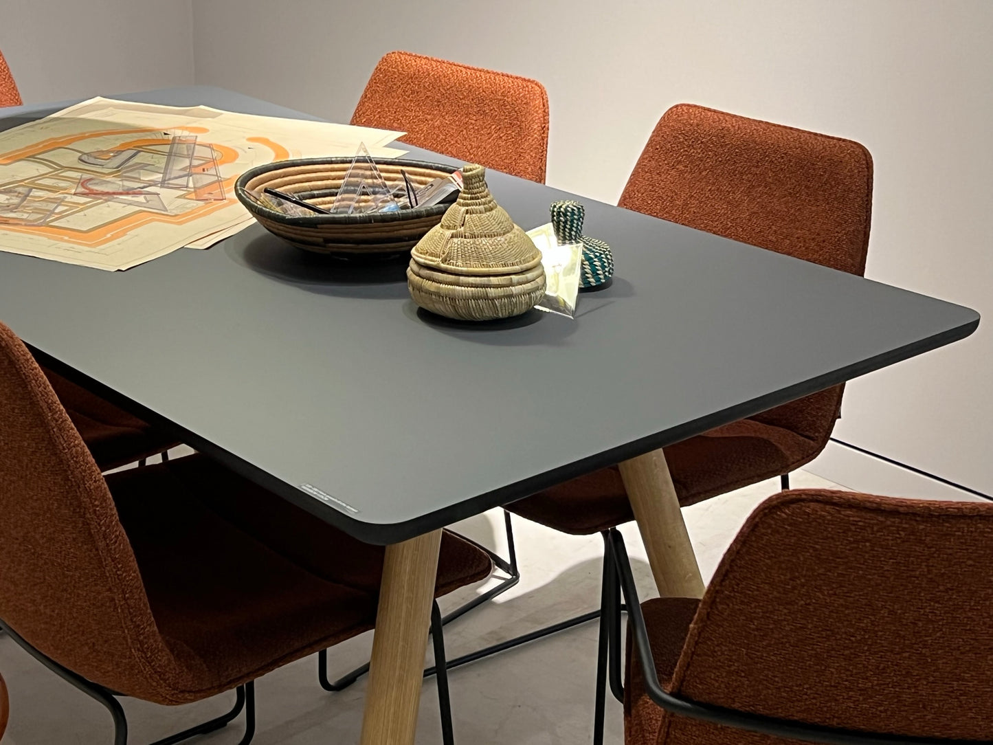 Freistil 120 Dining Table with Fenix Table Top and Oak Legs