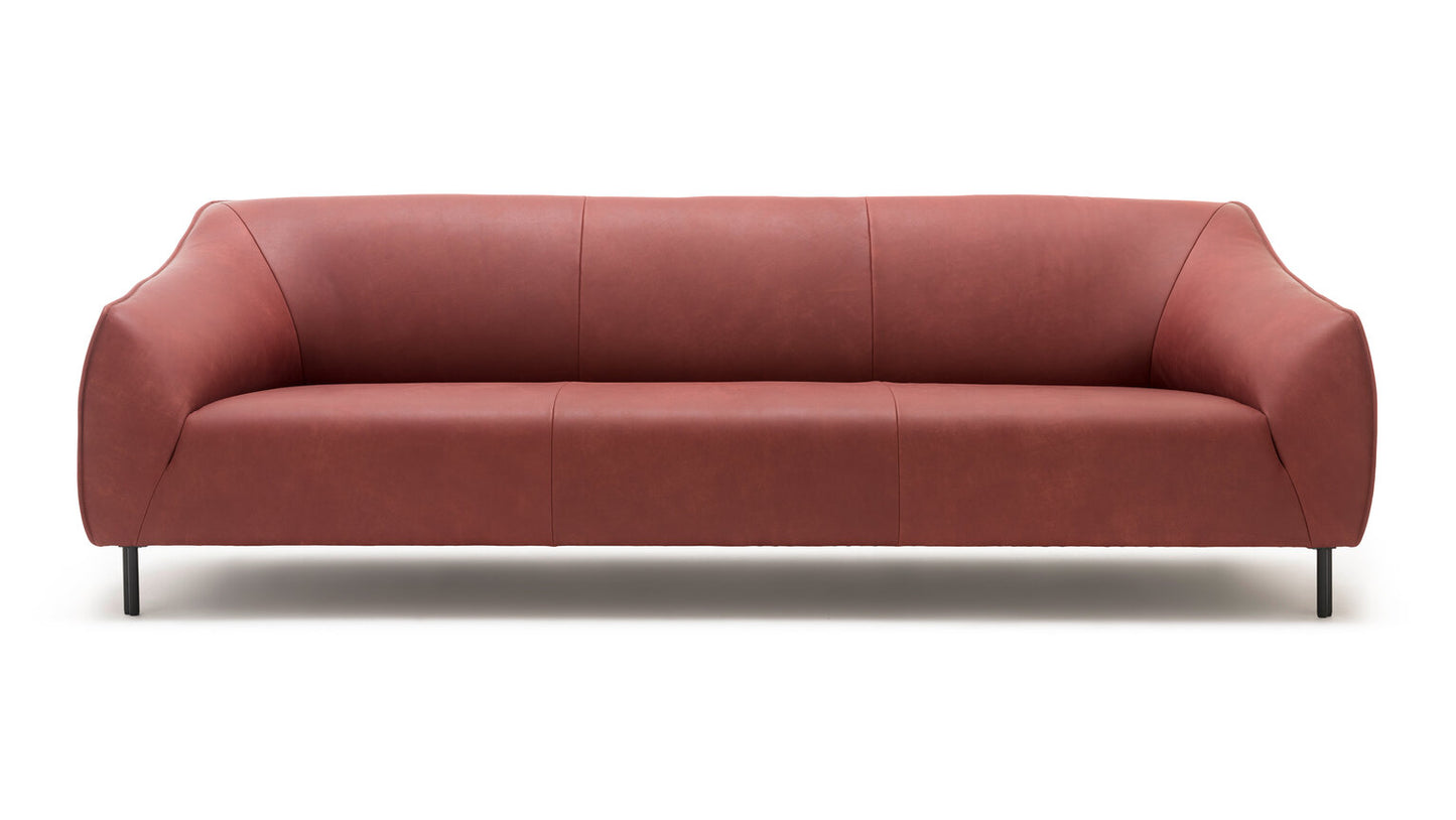 red leather one-piece sofa