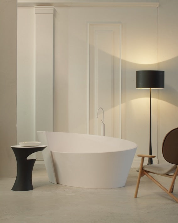 Mastella Anahita Freestanding Bathtub in white cristalplant in a contemporary Italian designer bathroom