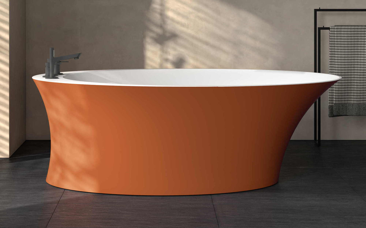 Mastella Helen Freestanding Bathtub in bicolor deimos in a contemporary designer bathroom