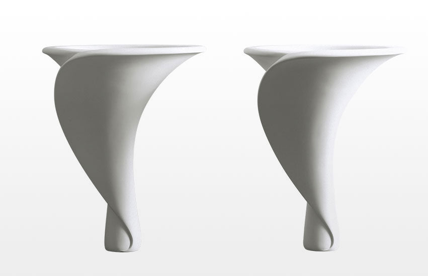 Mastella Kalla Floor Standing Basin in white cristalplant detail
