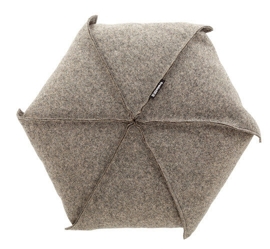 Freistil by Rolf Benz 179 cushion with seams in beige grey wool fabric