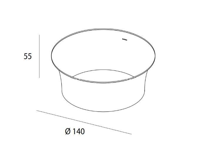 Mastella Oliver Freestanding Bathtub in white deimos from Italy