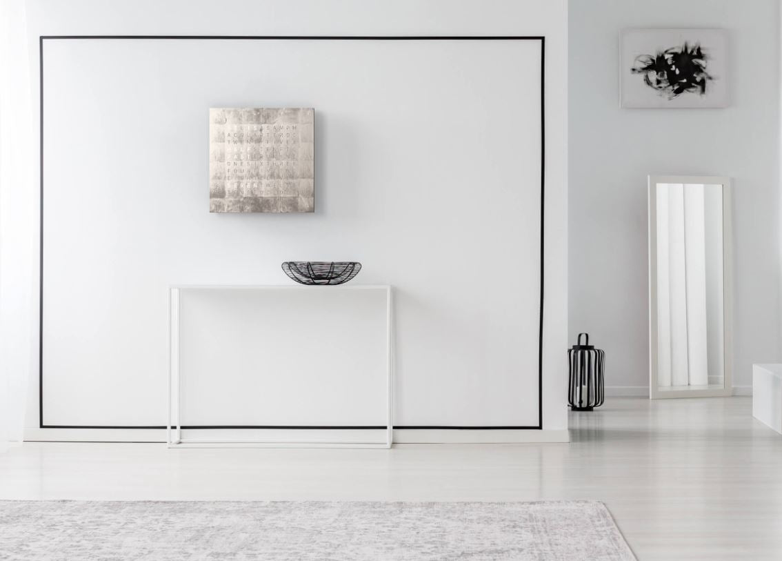 Qlocktwo classic creator's edition in platinum wall clock in setting
