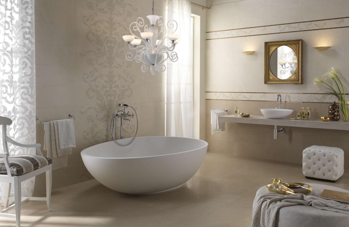 Vov Freestanding Bathtub from Mastella Italy in white cristalplant in  a contemporary designer Italian bathroom