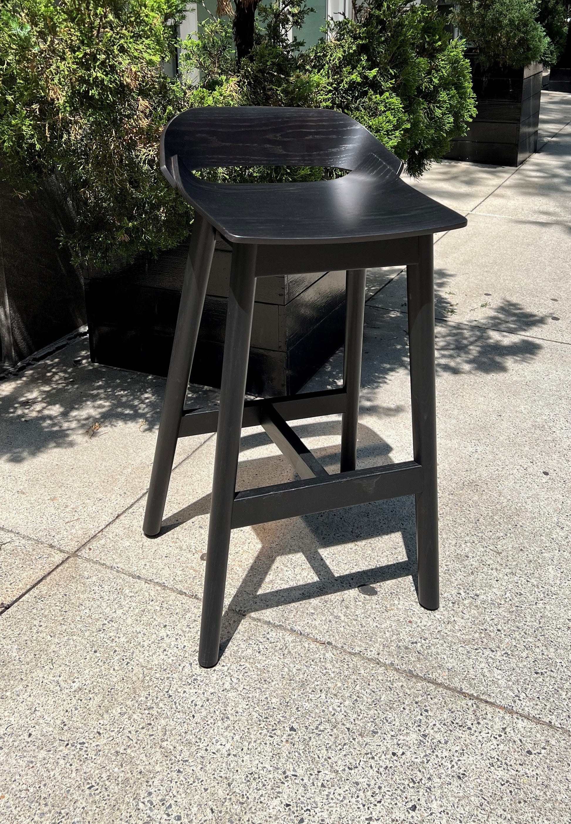 Rolf Benz 650 Barstool counter stool solid oak black stained wood legs