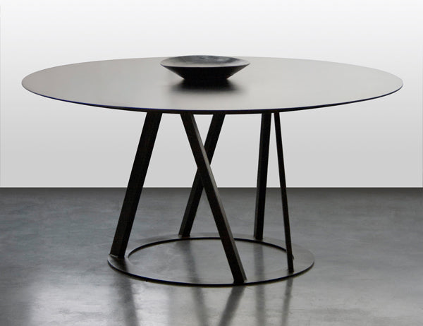 Zeus Big Irony Metal Round Dining Table contemporary steel dining table