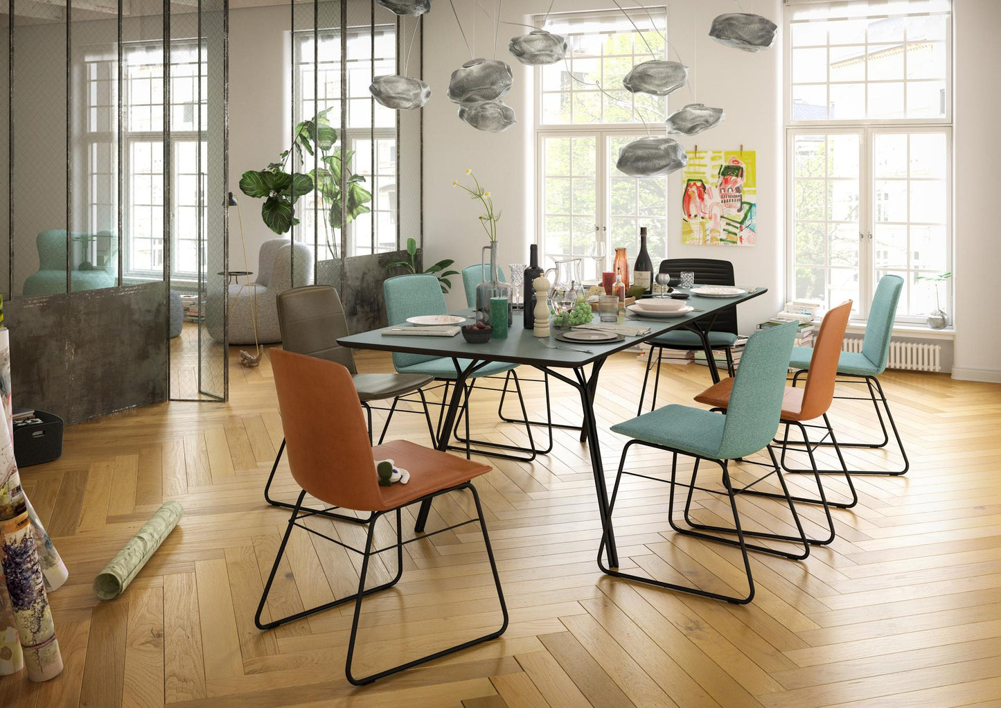 Freistil by Rolf Benz 120 Dining Table with Fenix Table Top