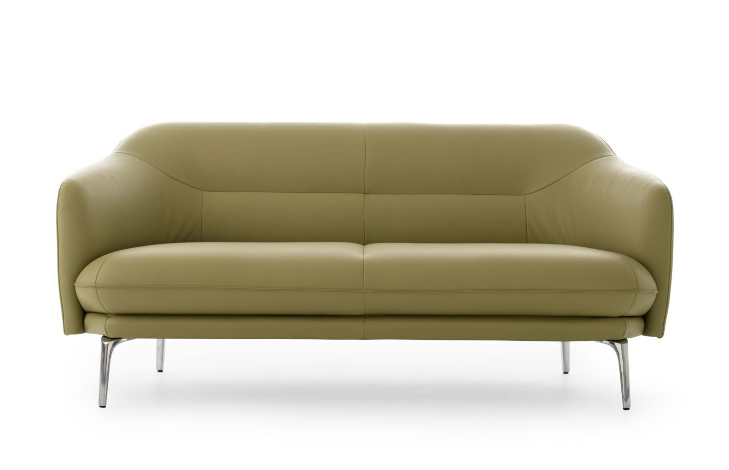 Leolux Lindo 3 seater contemporary sofa in pistachio green leather Modern Sofa and Designer Sofa