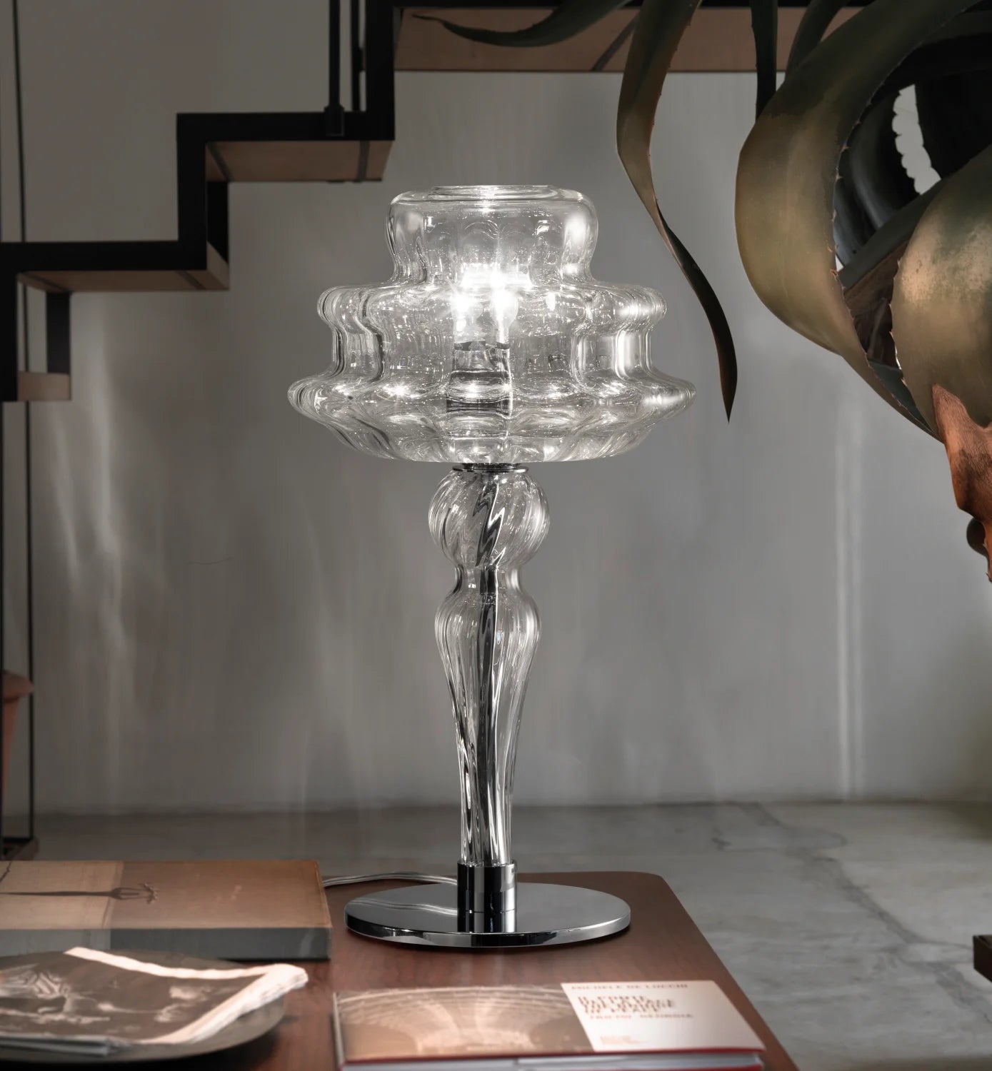 Vistosi Novecento Table Lamp in clear glass