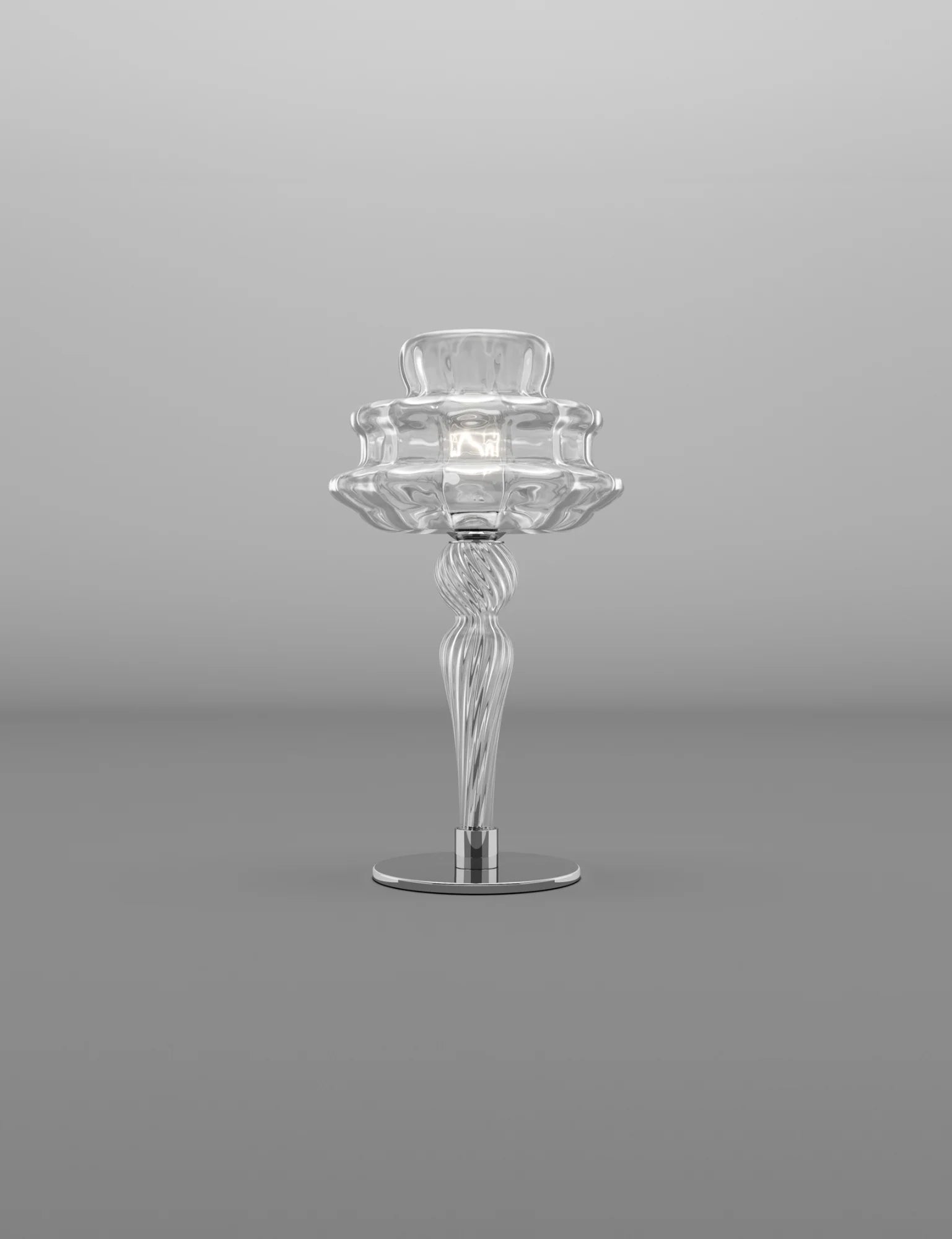 Vistosi Novecento Table Lamp Murano glass clear