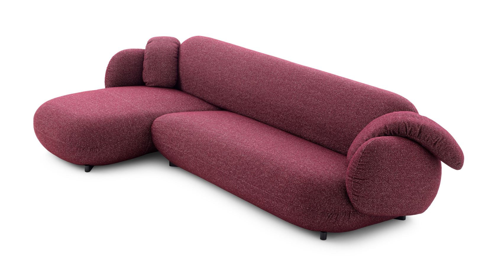 Pulla Maroon fabric sectional sofa by Leolux