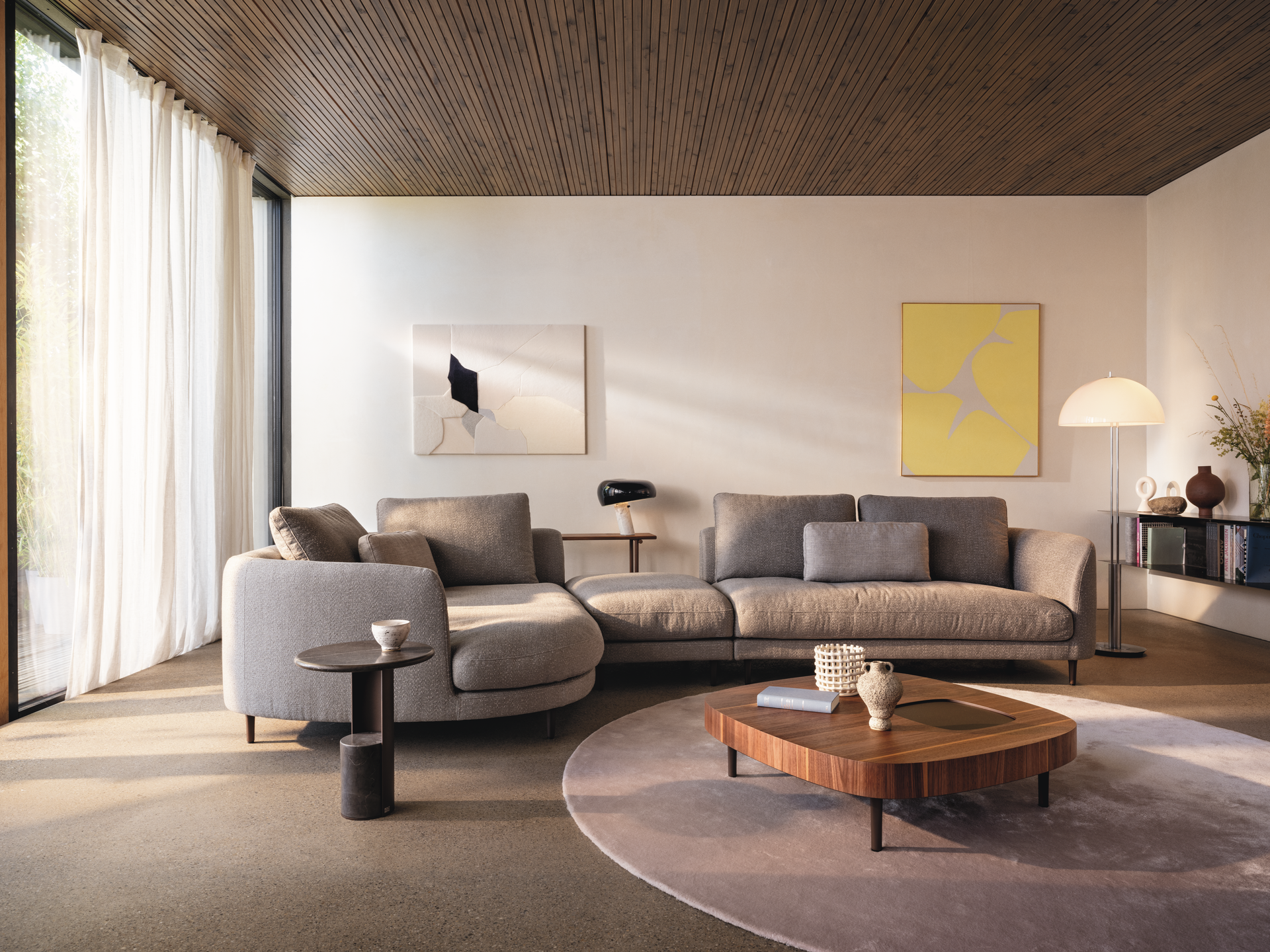 Rolf Benz Kumo Sectional Composition  with Kumo Coffee Tables and Rug
