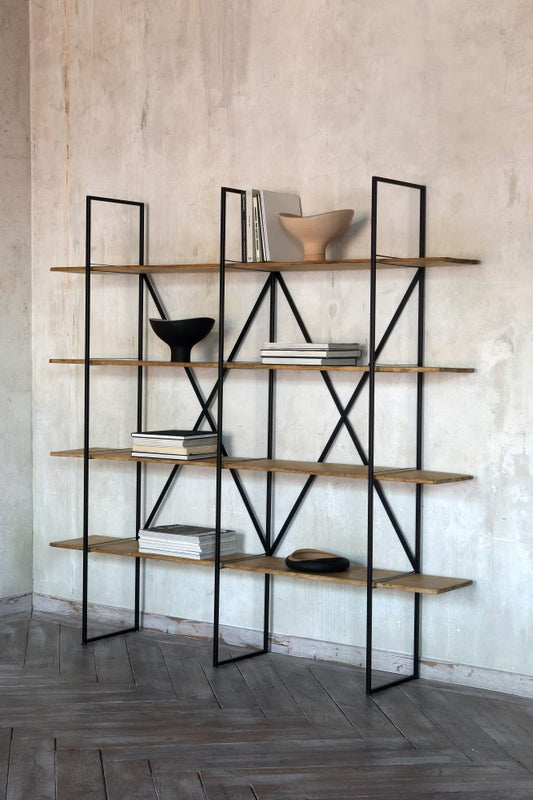 Zeus Slim Irony modern minimal bookshelf bookcase standing shelf metal wood made in italy