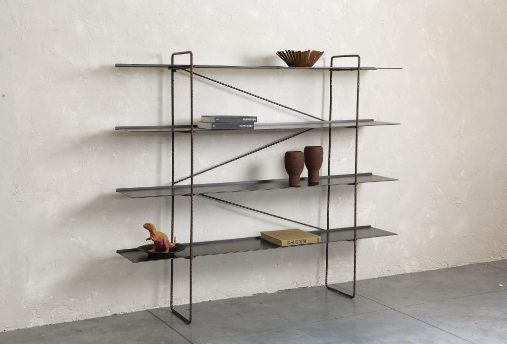 Zeus Tondella standing bookcase shelving metal black made in Italy