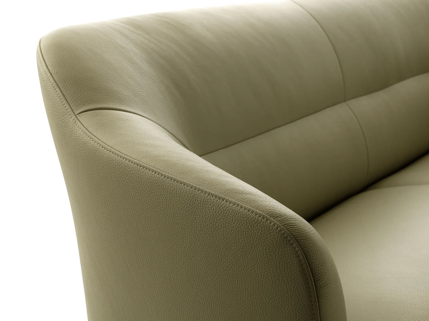 Leolux Lindo sofa in leather closeup leather stitching