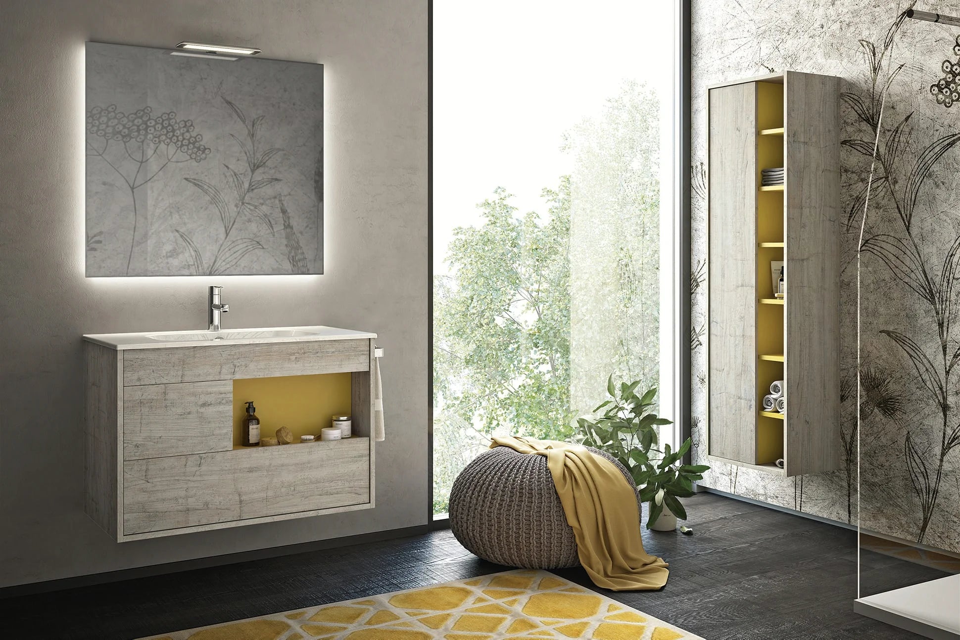 Mastella Italian Lume 07 Vanity Sink with storage unit Set