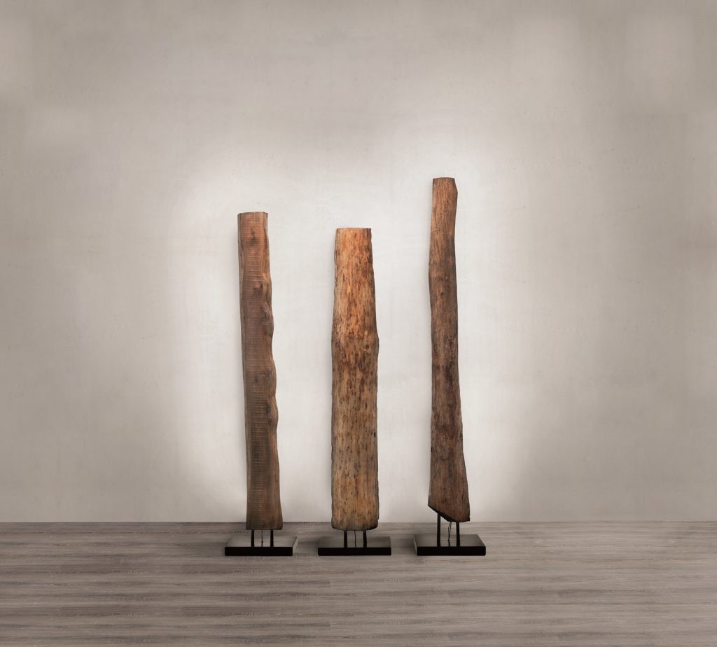 Zeus old times floor lamp aged wood LED