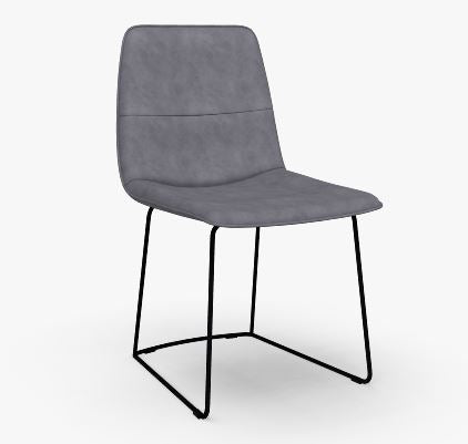 Freistil Rolf Benz 117 Dining Chair without Arms in Graphite Grey Leather