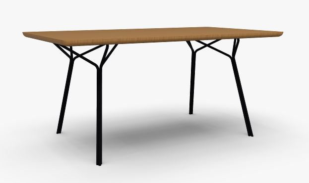 Freistil by Rolf Benz 120 Dining Table with Solid Oak Table Top and Steel Frame